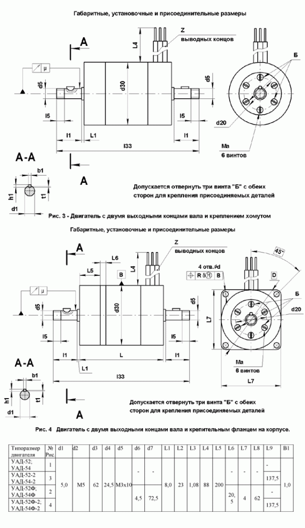 موتور سنکرون تک فاز، УАД-52Ф-2 synchronous electric motor