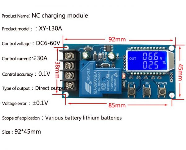 ماژل کنترل، Battery charge control module model XY-L30A
